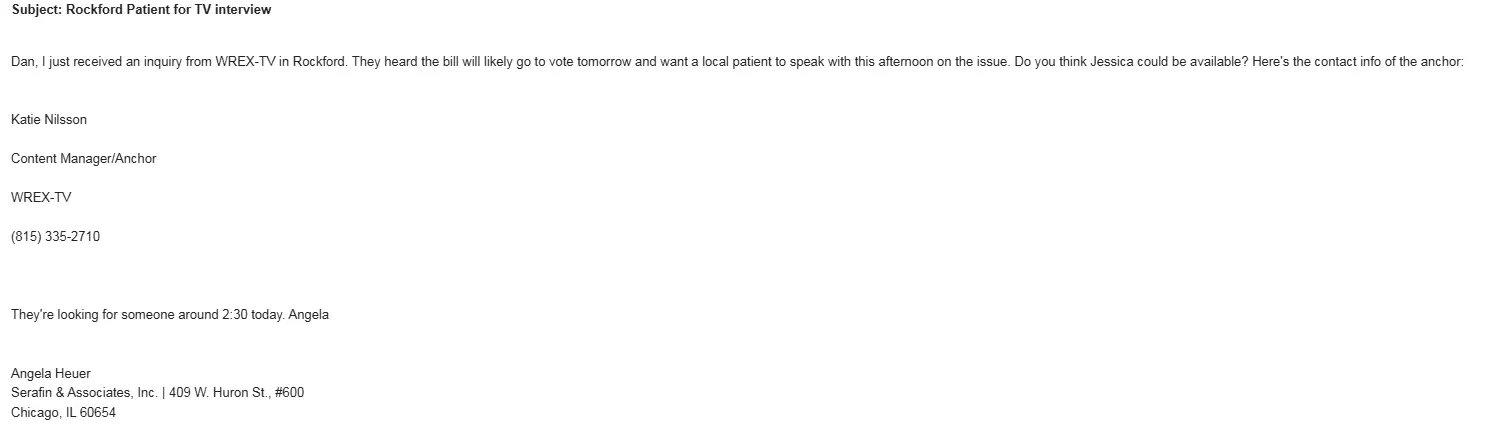 WREX-TV Interview Request