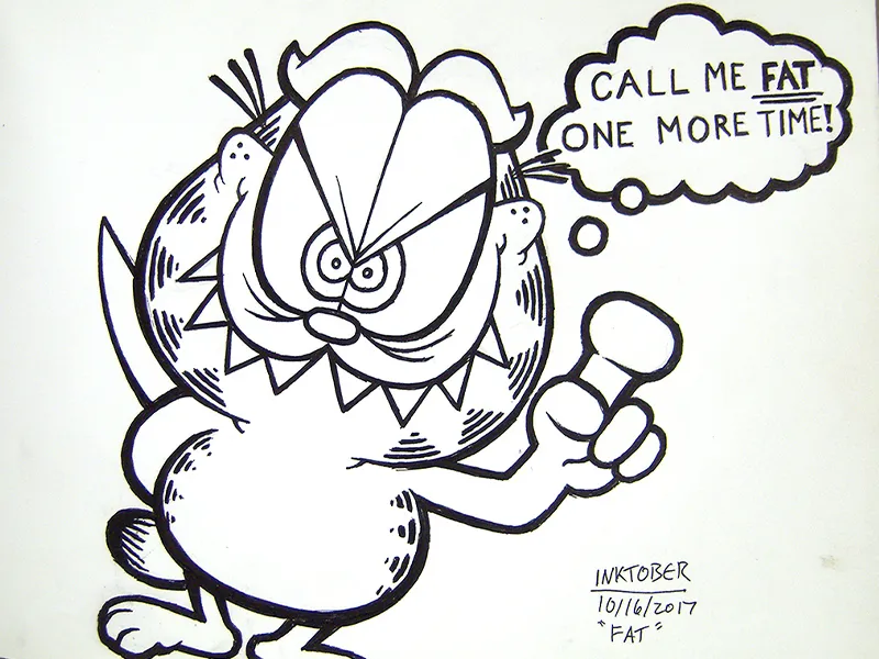 Fat - Inktober Ink Drawing